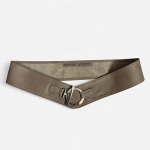 Vintage Betty Barclay Taupe Leather Statement Belt